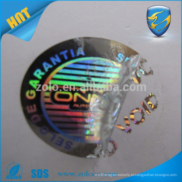 Facotry fornecimento direto de embalagens de segurança anti-falso adesivo vazio holográfico